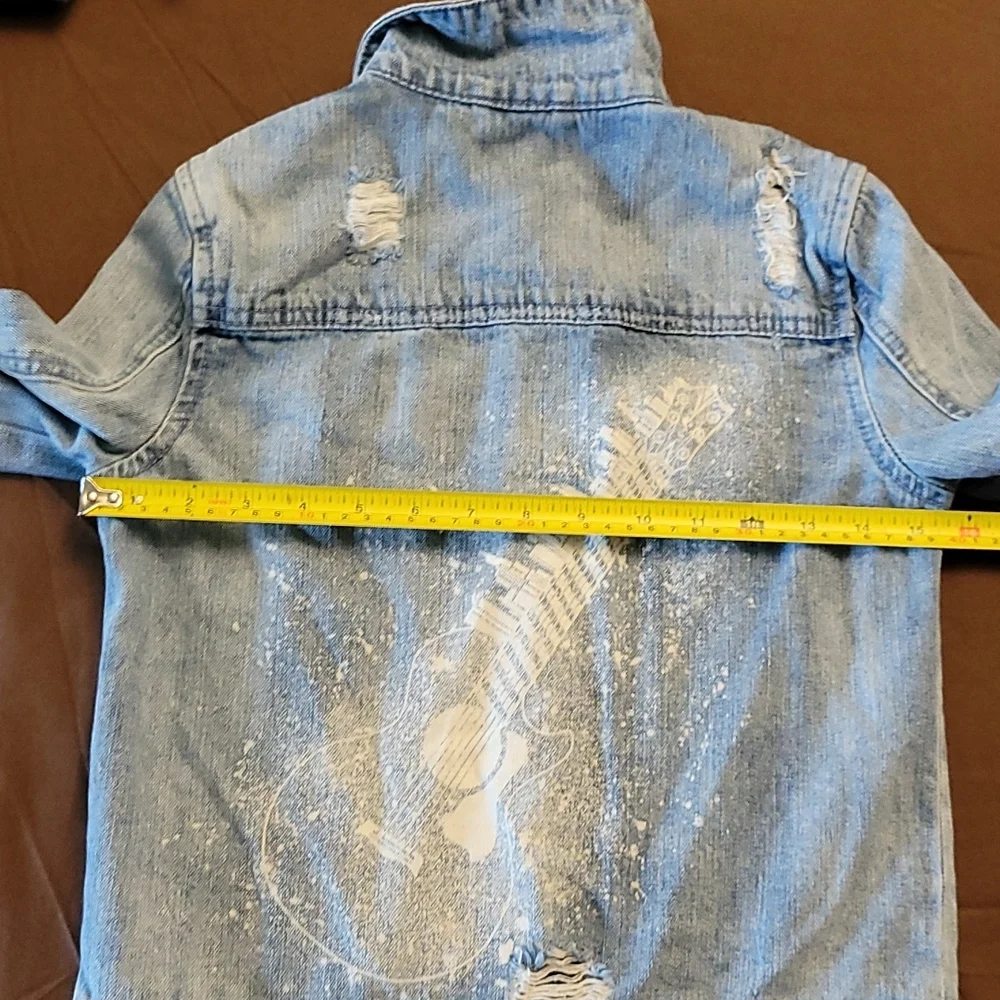 ART CLASS Graphic Studed Denim Jean Jacket M